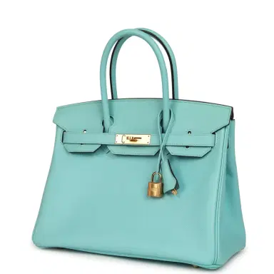 HERMÈS Pre-owned Hermes Birkin 30 Bleu Atoll Epsom Gold Hardware | Thumbnail 5 HERMÈS Pre-owned Hermes Birkin 30 Bleu Atoll Epsom Gold Hardware | Thumbnail 5