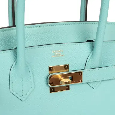 HERMÈS Pre-owned Hermes Birkin 30 Bleu Atoll Epsom Gold Hardware | Thumbnail 7 HERMÈS Pre-owned Hermes Birkin 30 Bleu Atoll Epsom Gold Hardware | Thumbnail 7