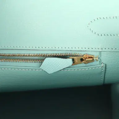 HERMÈS Pre-owned Hermes Birkin 30 Bleu Atoll Epsom Gold Hardware | Thumbnail 9 HERMÈS Pre-owned Hermes Birkin 30 Bleu Atoll Epsom Gold Hardware | Thumbnail 9