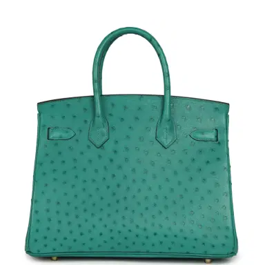 HERMÈS Pre-owned Hermes Birkin 30 Vert Verone Ostrich Gold Hardware | Thumbnail 4 HERMÈS Pre-owned Hermes Birkin 30 Vert Verone Ostrich Gold Hardware | Thumbnail 4