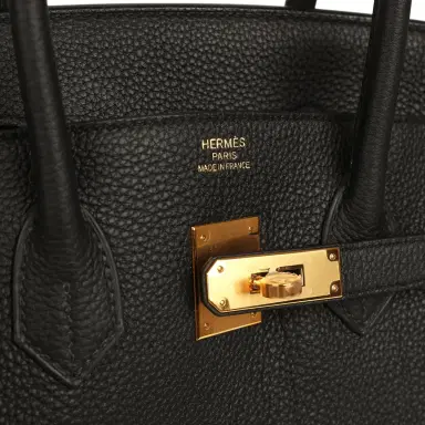 HERMÈS Pre-owned Hermes Birkin 35 Black Togo Gold Hardware | Thumbnail 7 HERMÈS Pre-owned Hermes Birkin 35 Black Togo Gold Hardware | Thumbnail 7