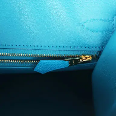 HERMÈS Pre-owned Hermes Birkin Sellier 25 Bleu Frida Epsom Gold Hardware | Thumbnail 9 HERMÈS Pre-owned Hermes Birkin Sellier 25 Bleu Frida Epsom Gold Hardware | Thumbnail 9