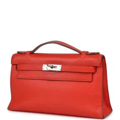 HERMÈS Pre-owned Hermes Kelly Pochette Capucine Swift Palladium Hardware | Thumbnail 5 HERMÈS Pre-owned Hermes Kelly Pochette Capucine Swift Palladium Hardware | Thumbnail 5