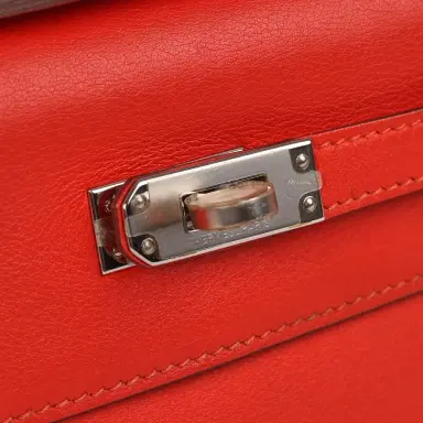 HERMÈS Pre-owned Hermes Kelly Pochette Capucine Swift Palladium Hardware | Thumbnail 7 HERMÈS Pre-owned Hermes Kelly Pochette Capucine Swift Palladium Hardware | Thumbnail 7