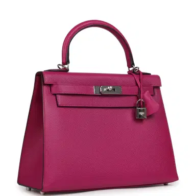 HERMÈS Pre-owned Hermes Kelly Sellier 28 Rose Pourpre Epsom Palladium Hardware | Thumbnail 2 HERMÈS Pre-owned Hermes Kelly Sellier 28 Rose Pourpre Epsom Palladium Hardware | Thumbnail 2