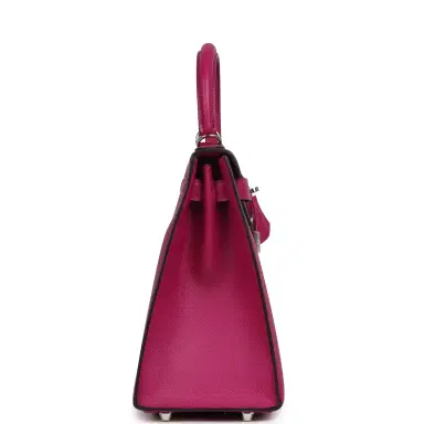 HERMÈS Pre-owned Hermes Kelly Sellier 28 Rose Pourpre Epsom Palladium Hardware | Thumbnail 3 HERMÈS Pre-owned Hermes Kelly Sellier 28 Rose Pourpre Epsom Palladium Hardware | Thumbnail 3