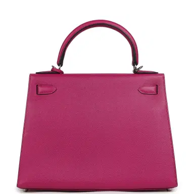 HERMÈS Pre-owned Hermes Kelly Sellier 28 Rose Pourpre Epsom Palladium Hardware | Thumbnail 4 HERMÈS Pre-owned Hermes Kelly Sellier 28 Rose Pourpre Epsom Palladium Hardware | Thumbnail 4