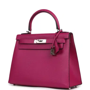 HERMÈS Pre-owned Hermes Kelly Sellier 28 Rose Pourpre Epsom Palladium Hardware | Thumbnail 5 HERMÈS Pre-owned Hermes Kelly Sellier 28 Rose Pourpre Epsom Palladium Hardware | Thumbnail 5