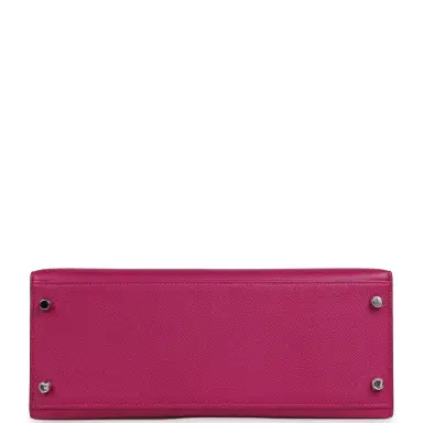 HERMÈS Pre-owned Hermes Kelly Sellier 28 Rose Pourpre Epsom Palladium Hardware | Thumbnail 6 HERMÈS Pre-owned Hermes Kelly Sellier 28 Rose Pourpre Epsom Palladium Hardware | Thumbnail 6