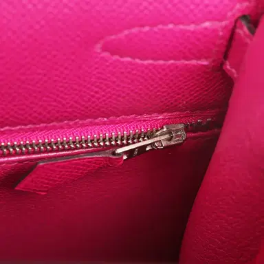 HERMÈS Pre-owned Hermes Kelly Sellier 28 Rose Pourpre Epsom Palladium Hardware | Thumbnail 9 HERMÈS Pre-owned Hermes Kelly Sellier 28 Rose Pourpre Epsom Palladium Hardware | Thumbnail 9