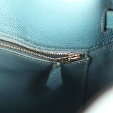 HERMÈS Pre-owned Hermes So Kelly 22 Blue Jean Togo Palladium Hardware | Thumbnail 9 HERMÈS Pre-owned Hermes So Kelly 22 Blue Jean Togo Palladium Hardware | Thumbnail 9