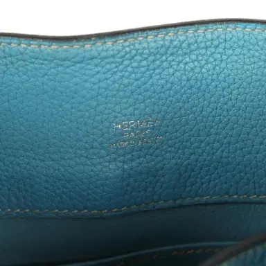 HERMÈS Pre-owned Hermes So Kelly 22 Blue Jean Togo Palladium Hardware | Thumbnail 10 HERMÈS Pre-owned Hermes So Kelly 22 Blue Jean Togo Palladium Hardware | Thumbnail 10