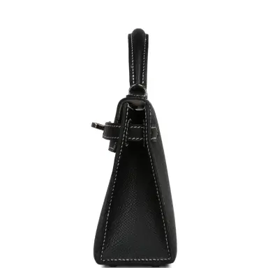 HERMÈS Pre-owned Hermes Special Order (HSS) Kelly Sellier 20 Black Verso Epsom Palladium Hardware | Thumbnail 3 HERMÈS Pre-owned Hermes Special Order (HSS) Kelly Sellier 20 Black Verso Epsom Palladium Hardware | Thumbnail 3