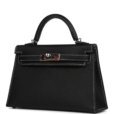 HERMÈS Pre-owned Hermes Special Order (HSS) Kelly Sellier 20 Black Verso Epsom Palladium Hardware | Thumbnail 5 HERMÈS Pre-owned Hermes Special Order (HSS) Kelly Sellier 20 Black Verso Epsom Palladium Hardware | Thumbnail 5
