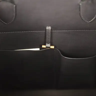 The Row The Row Margaux 15 Ceinture Bag Fango Canvas, Black Saddle Gold Hardware | Thumbnail 12 The Row The Row Margaux 15 Ceinture Bag Fango Canvas, Black Saddle Gold Hardware | Thumbnail 12