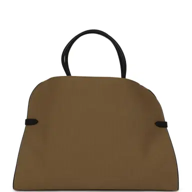 The Row The Row Margaux 15 Ceinture Bag Fango Canvas, Black Saddle Gold Hardware | Thumbnail 4 The Row The Row Margaux 15 Ceinture Bag Fango Canvas, Black Saddle Gold Hardware | Thumbnail 4