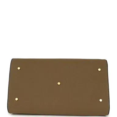 The Row The Row Margaux 15 Ceinture Bag Fango Canvas, Black Saddle Gold Hardware | Thumbnail 6 The Row The Row Margaux 15 Ceinture Bag Fango Canvas, Black Saddle Gold Hardware | Thumbnail 6