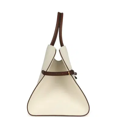 The Row The Row Margaux 15 Ceinture Bag Ivory Canvas, Kentucky Saddle Gold Hardware | Thumbnail 3 The Row The Row Margaux 15 Ceinture Bag Ivory Canvas, Kentucky Saddle Gold Hardware | Thumbnail 3
