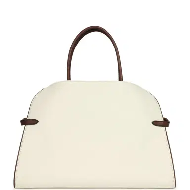 The Row The Row Margaux 15 Ceinture Bag Ivory Canvas, Kentucky Saddle Gold Hardware | Thumbnail 4 The Row The Row Margaux 15 Ceinture Bag Ivory Canvas, Kentucky Saddle Gold Hardware | Thumbnail 4