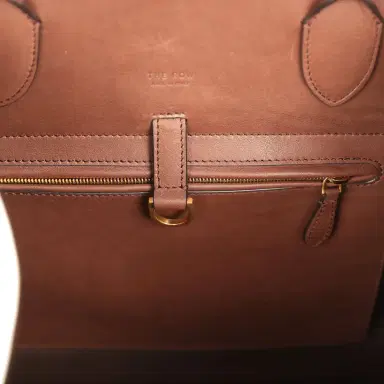 The Row The Row Margaux 15 Ceinture Bag Ivory Canvas, Kentucky Saddle Gold Hardware | Thumbnail 9 The Row The Row Margaux 15 Ceinture Bag Ivory Canvas, Kentucky Saddle Gold Hardware | Thumbnail 9
