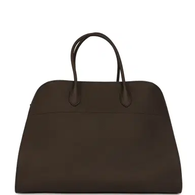 The Row The Row Soft Margaux 17 Bag Deep Brown Calfskin Silver Hardware | Thumbnail 4 The Row The Row Soft Margaux 17 Bag Deep Brown Calfskin Silver Hardware | Thumbnail 4