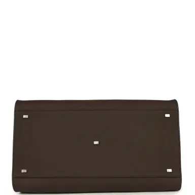 The Row The Row Soft Margaux 17 Bag Deep Brown Calfskin Silver Hardware | Thumbnail 6 The Row The Row Soft Margaux 17 Bag Deep Brown Calfskin Silver Hardware | Thumbnail 6