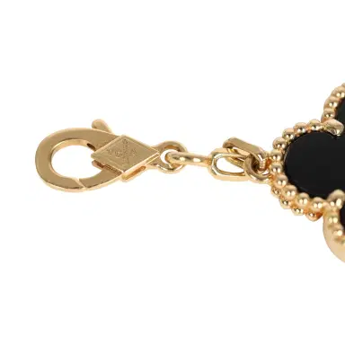 Van Cleef & Arpels Van Cleef & Arpels Vintage Alhambra 5 Motif Bracelet Onyx 18K Yellow Gold | Thumbnail 4 Van Cleef & Arpels Van Cleef & Arpels Vintage Alhambra 5 Motif Bracelet Onyx 18K Yellow Gold | Thumbnail 4