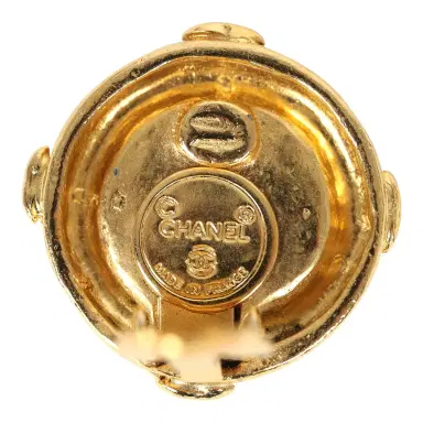 Chanel Vintage Chanel Small Round Border CC Clip On Earrings Gold Plated Hardware | Thumbnail 5 Chanel Vintage Chanel Small Round Border CC Clip On Earrings Gold Plated Hardware | Thumbnail 5