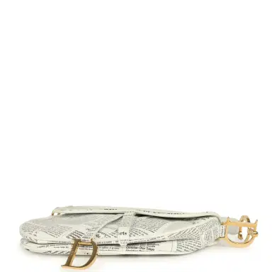 Dior Vintage Christian Dior Mini "Newspaper" Saddle Bag White, Black Leather Gold Hardware | Thumbnail 7 Dior Vintage Christian Dior Mini "Newspaper" Saddle Bag White, Black Leather Gold Hardware | Thumbnail 7