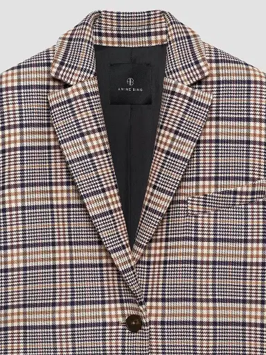 ANINE BING Women's Quinn Plaid Oversized Blazer | Thumbnail 5 ANINE BING Women's Quinn Plaid Oversized Blazer | Thumbnail 5