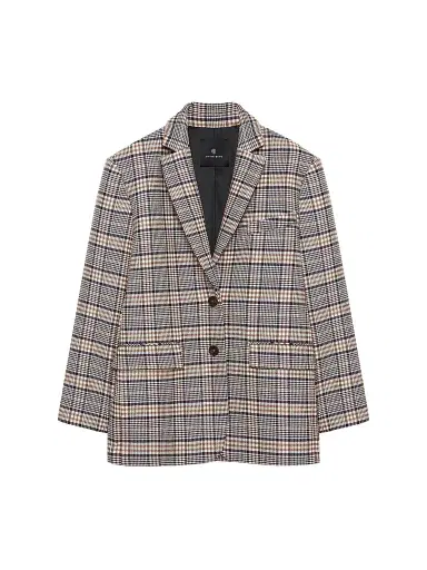 ANINE BING Women's Quinn Plaid Oversized Blazer | Thumbnail 1 ANINE BING Women's Quinn Plaid Oversized Blazer | Thumbnail 1