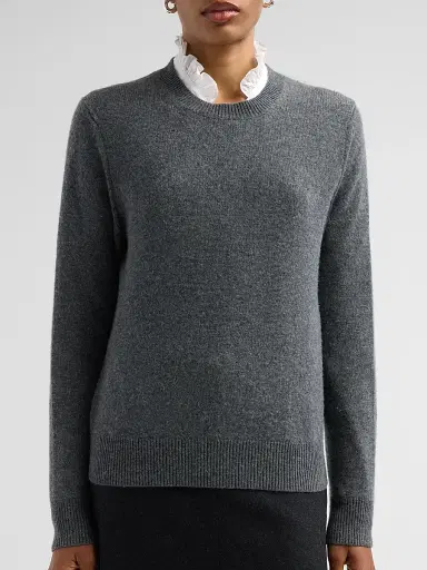 Nili Lotan Women's Sona Cashmere Sweater - Charcoal | Thumbnail 5 Nili Lotan Women's Sona Cashmere Sweater - Charcoal | Thumbnail 5