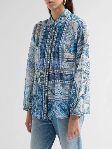 Johnny Was Women's Athene Relaxed Yoke Shirt - Athene | Thumbnail 4 Johnny Was Women's Athene Relaxed Yoke Shirt - Athene | Thumbnail 4
