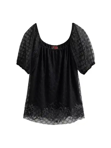 Johnny Was Women's Amarrah Mesh Blouse - Black | Thumbnail 1 Johnny Was Women's Amarrah Mesh Blouse - Black | Thumbnail 1