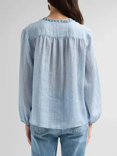 Johnny Was Women's Lyora Relaxed Swing Tunic Blouse - Thessla Stripe | Thumbnail 3 Johnny Was Women's Lyora Relaxed Swing Tunic Blouse - Thessla Stripe | Thumbnail 3