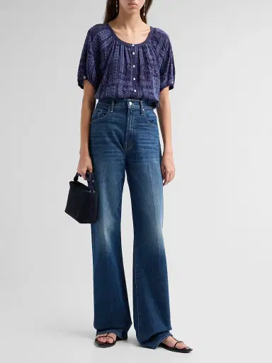 Johnny Was Women's Avah Embroidered Patchwork Blouse - Blue Night | Thumbnail 2 Johnny Was Women's Avah Embroidered Patchwork Blouse - Blue Night | Thumbnail 2