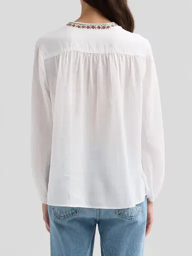 Johnny Was Women's Lyora Embroidered Relaxed Swing Blouse - White | Thumbnail 3 Johnny Was Women's Lyora Embroidered Relaxed Swing Blouse - White | Thumbnail 3
