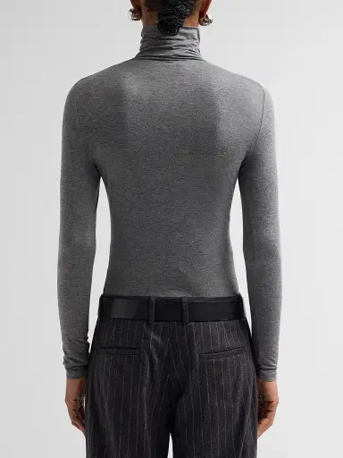 Nili Lotan Women's Keria Jersey Top - Dark Heather Grey | Thumbnail 3 Nili Lotan Women's Keria Jersey Top - Dark Heather Grey | Thumbnail 3
