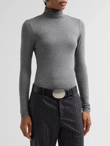 Nili Lotan Women's Keria Jersey Top - Dark Heather Grey | Thumbnail 4 Nili Lotan Women's Keria Jersey Top - Dark Heather Grey | Thumbnail 4