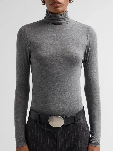 Nili Lotan Women's Keria Jersey Top - Dark Heather Grey | Thumbnail 5 Nili Lotan Women's Keria Jersey Top - Dark Heather Grey | Thumbnail 5