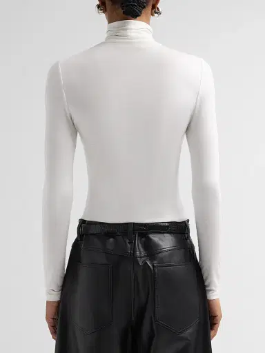 Nili Lotan Women's Keria Jersey Top - Ecru | Thumbnail 3 Nili Lotan Women's Keria Jersey Top - Ecru | Thumbnail 3