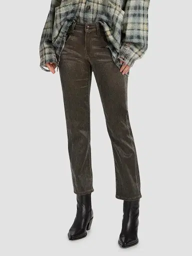 R13 Women's Straight-Leg Jeans - Brown Stretch Sateen | Thumbnail 3 R13 Women's Straight-Leg Jeans - Brown Stretch Sateen | Thumbnail 3