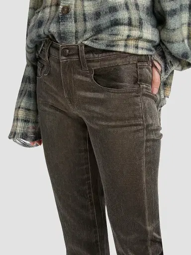 R13 Women's Straight-Leg Jeans - Brown Stretch Sateen | Thumbnail 6 R13 Women's Straight-Leg Jeans - Brown Stretch Sateen | Thumbnail 6