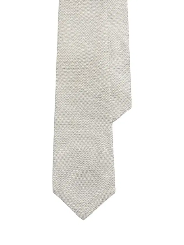 Men's Glen Plaid Cashmere-Silk Tie - Pearl Grey Men's Glen Plaid Cashmere-Silk Tie - Pearl Grey