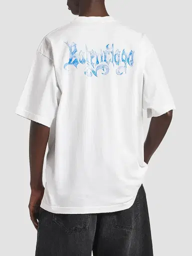 Balenciaga Men's Sketchy Medium Fit T-Shirt - White | Thumbnail 5 Balenciaga Men's Sketchy Medium Fit T-Shirt - White | Thumbnail 5