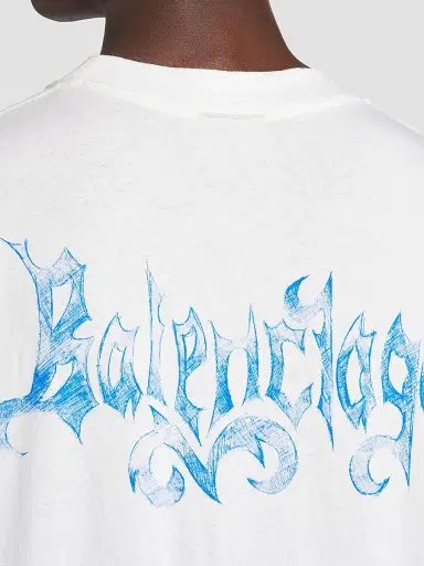 Balenciaga Men's Sketchy Medium Fit T-Shirt - White | Thumbnail 6 Balenciaga Men's Sketchy Medium Fit T-Shirt - White | Thumbnail 6