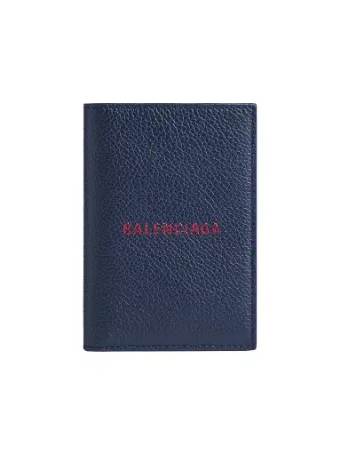Balenciaga Men's Cash Vertical Bifolded Wallet - Navy Burgundy | Thumbnail 1 Balenciaga Men's Cash Vertical Bifolded Wallet - Navy Burgundy | Thumbnail 1