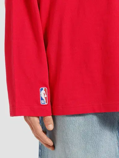 Balenciaga Men's x NBA Collaboration Oversized Long Sleeve T-Shirt - Red | Thumbnail 6 Balenciaga Men's x NBA Collaboration Oversized Long Sleeve T-Shirt - Red | Thumbnail 6