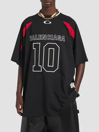 Balenciaga Men's x NBA Collaboration Oversized T-Shirt - Black | Thumbnail 3 Balenciaga Men's x NBA Collaboration Oversized T-Shirt - Black | Thumbnail 3