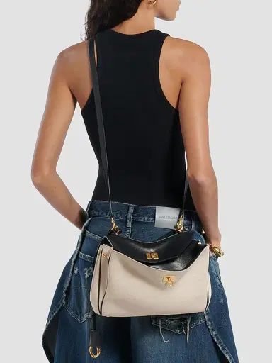 Balenciaga Women's Rodeo Top Handle Bag - Beige Black | Thumbnail 2 Balenciaga Women's Rodeo Top Handle Bag - Beige Black | Thumbnail 2